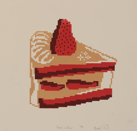 Take a Slice, 10" x 10", screen print